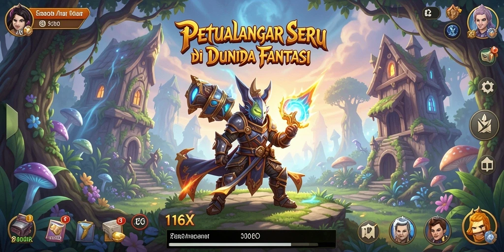 Gameplay menegangkan di 116X dengan eksplorasi dunia fantasi.