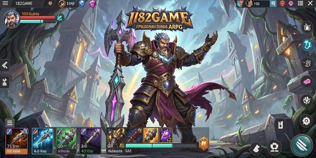 Tampilan gameplay <strong>182GAME</strong> dengan pertarungan yang mendebarkan dan dunia yang luas.
