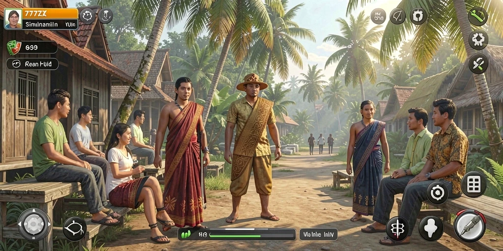 Tampilan gameplay dari dunia simulasi yang imersif.