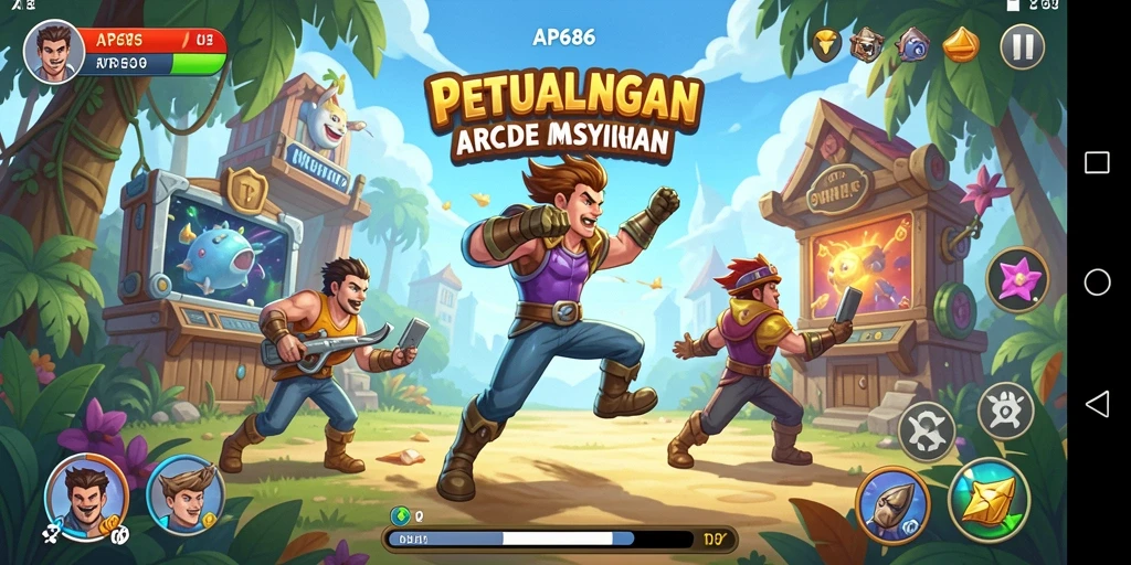 Tampilan gameplay seru dari AP686 dengan efek visual yang menarik.