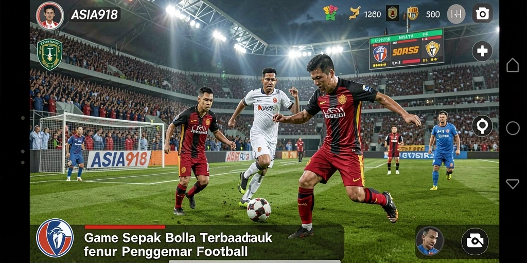 Screenshot permainan ASIA918 yang menampilkan aksi sepak bola seru.
