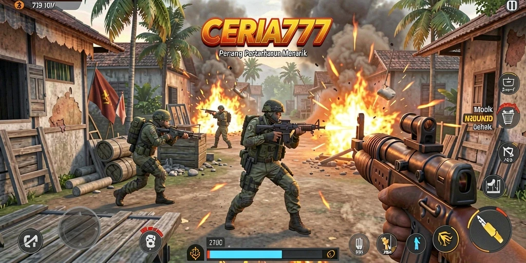 Gameplay CERIA777 yang penuh aksi Tower Defense.
