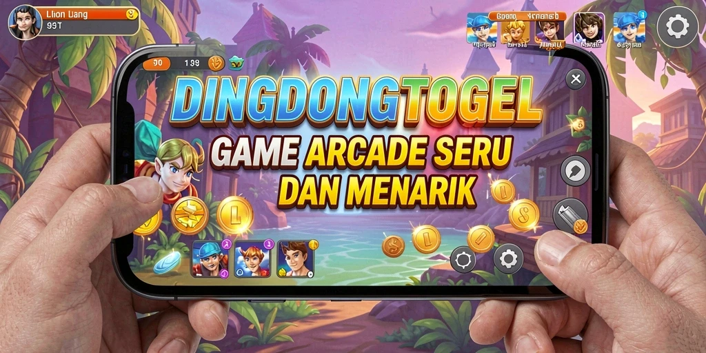 Tampilan gameplay seru DINGDONGTOGEL dengan karakter yang penuh warna.