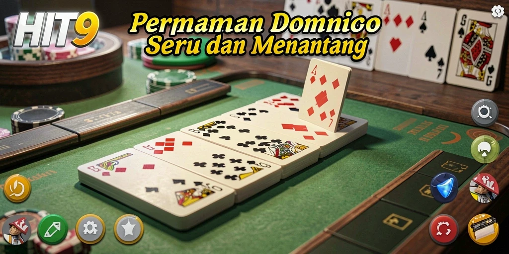 Gameplay HIT9 yang seru dengan domino yang memukau.