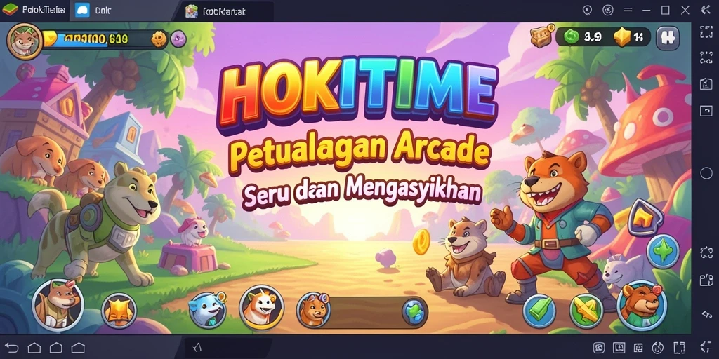 Screenshot HOKITIME menunjukkan gameplay yang seru dan penuh warna.