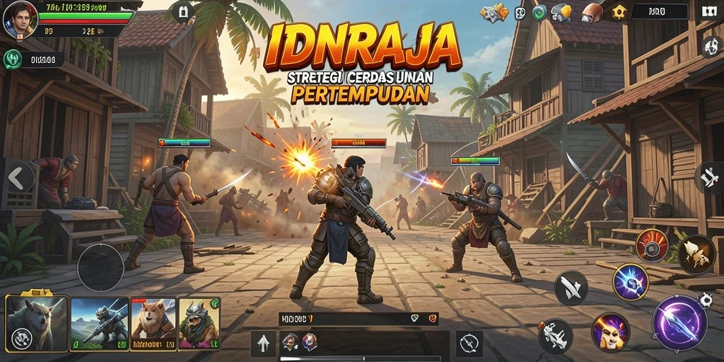 Tampilan menarik dari gameplay strategi IDNRAJA yang penuh pertempuran.