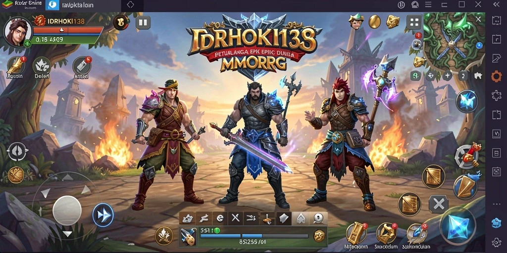 Tampilan ekran game IDRHOKI138 dengan aksi MMORPG yang mendebarkan.