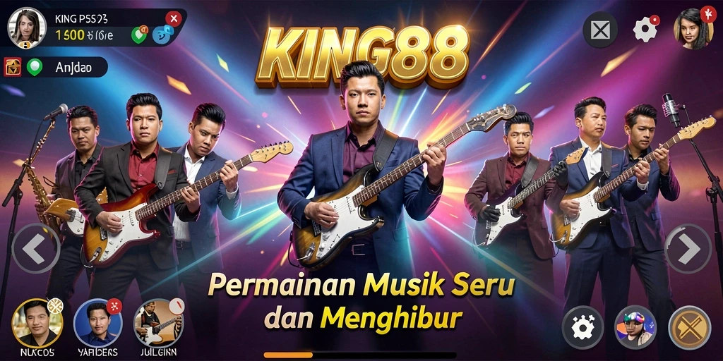 Screenshot gameplay KING88 menampilkan pemain berinteraksi dengan musik.