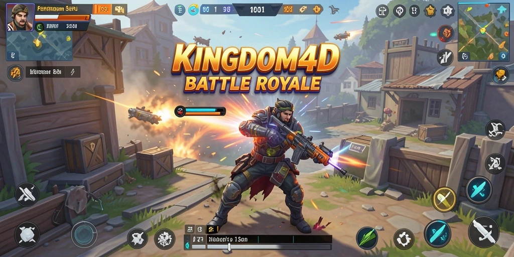 Tampilan menarik dari gameplay Battle Royale KINGDOM4D.