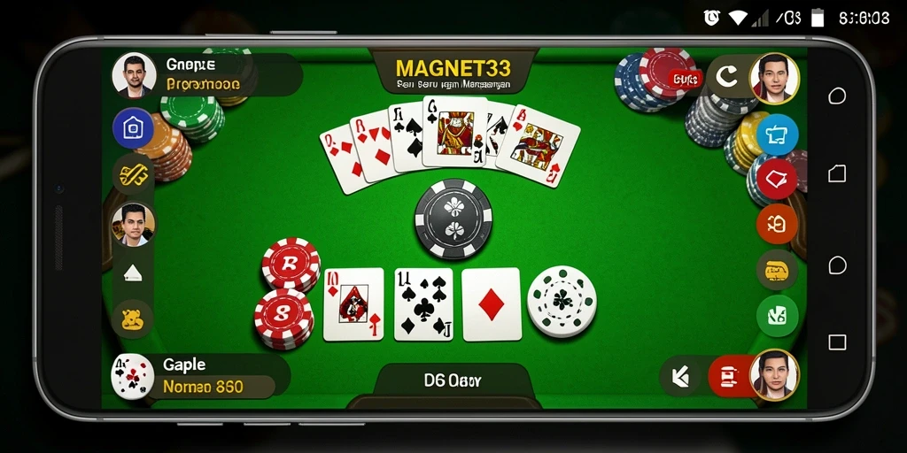 Tampilan gameplay seru dari permainan Gaple MAGNET33.