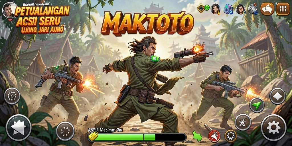Screenshot gameplay MAKTOTO menampilkan aksi pertempuran yang mendebarkan.
