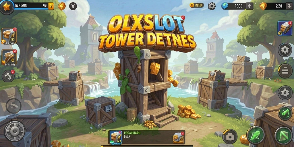 Tangkapan layar OLXSLOT menampilkan aksi Tower Defense yang intens dan strategis.