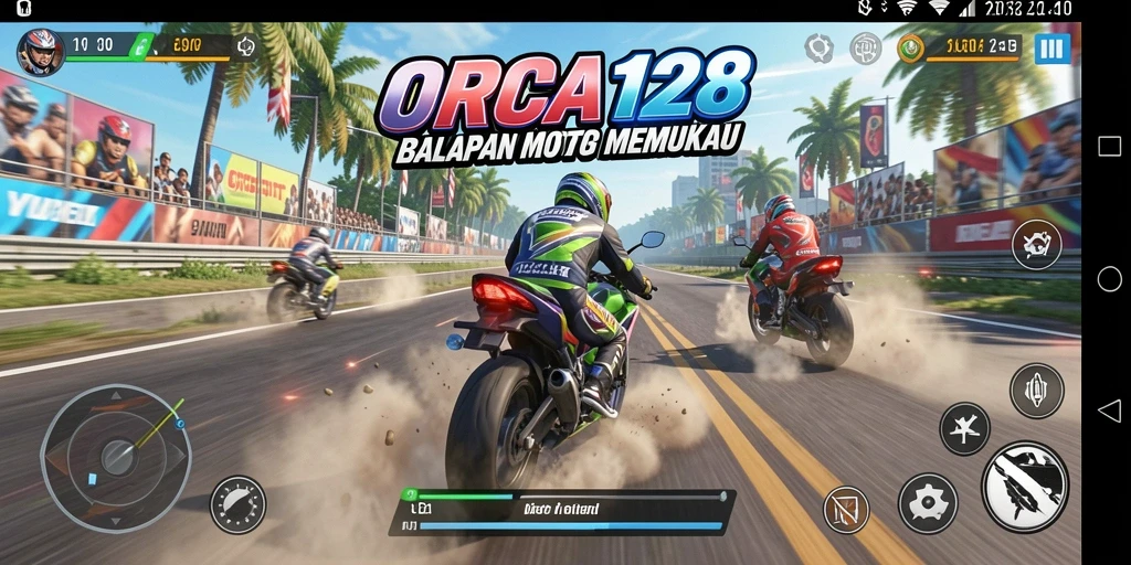 Gameplay seru balapan motor yang menegangkan di ORCA128.