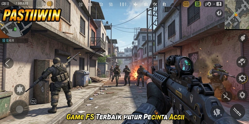 Tampilan gameplay mendebarkan dari PASTIWIN dengan aksi yang intens.