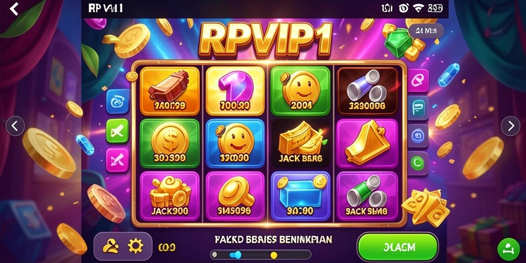 Tampilan gameplay RPVIP1 yang menakjubkan dengan grafis slot yang berwarna-warni.