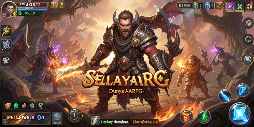 Menampilkan aksi seru dalam gameplay ARPG SELAYAR88.