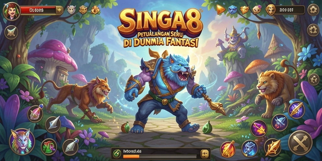 Screenshot utama SINGA8 menampilkan aksi mendebarkan dalam gameplay petualangan.