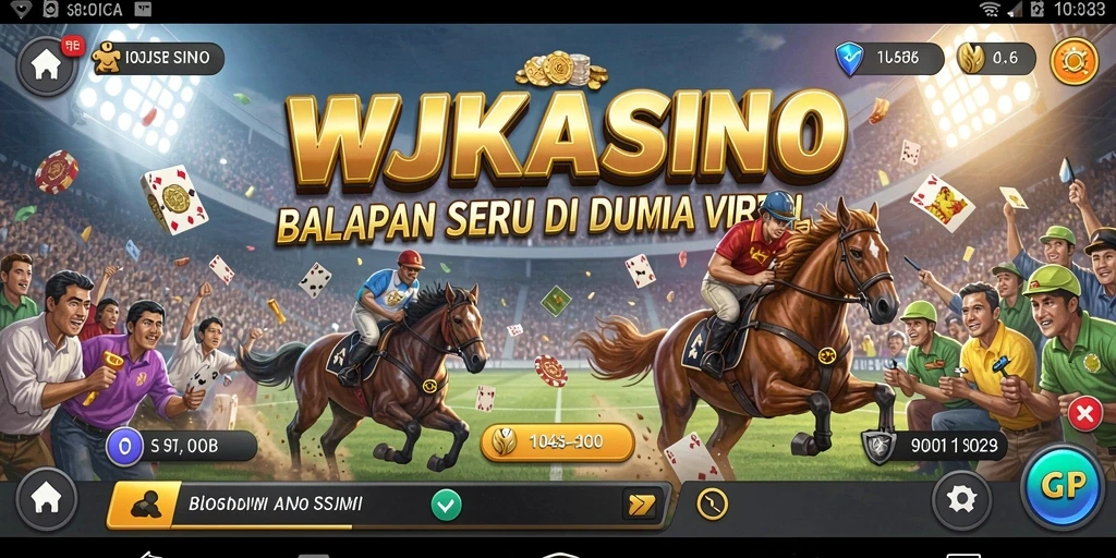 Tampilan gameplay balapan seru di WJKASINO, menampilkan mobil cepat dan trek menantang.
